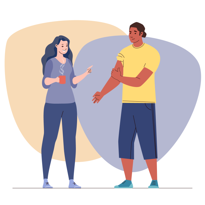 Couple discussing their healthcare needs.